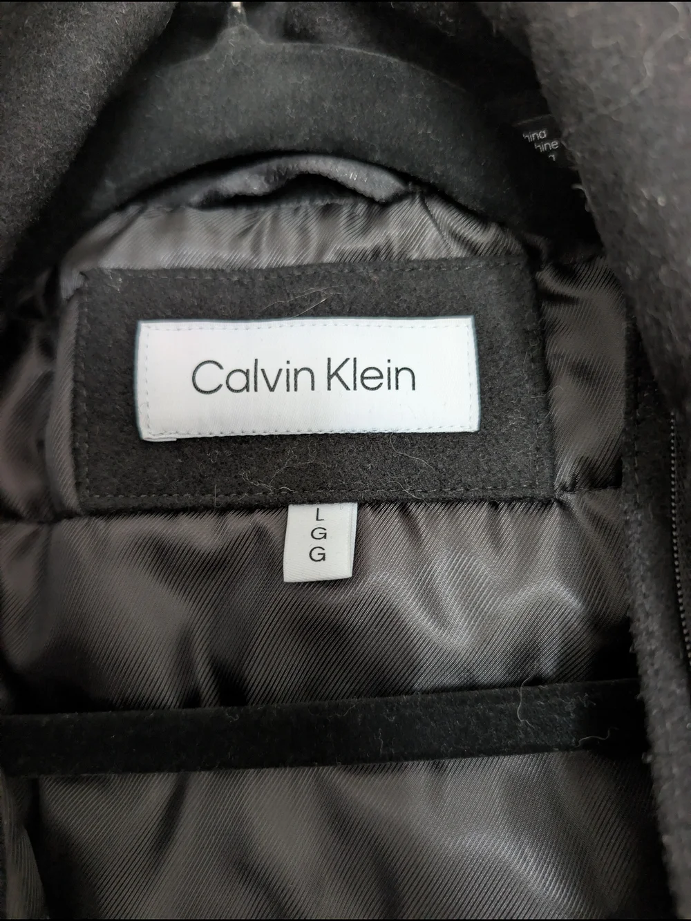 Calvin Klein Black Wool Blend Men's Coat